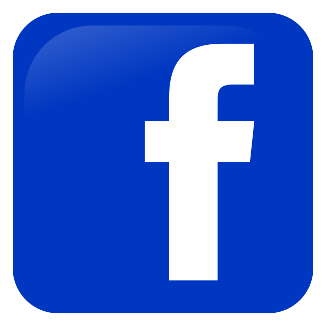 Blue and white Facebook social media icon