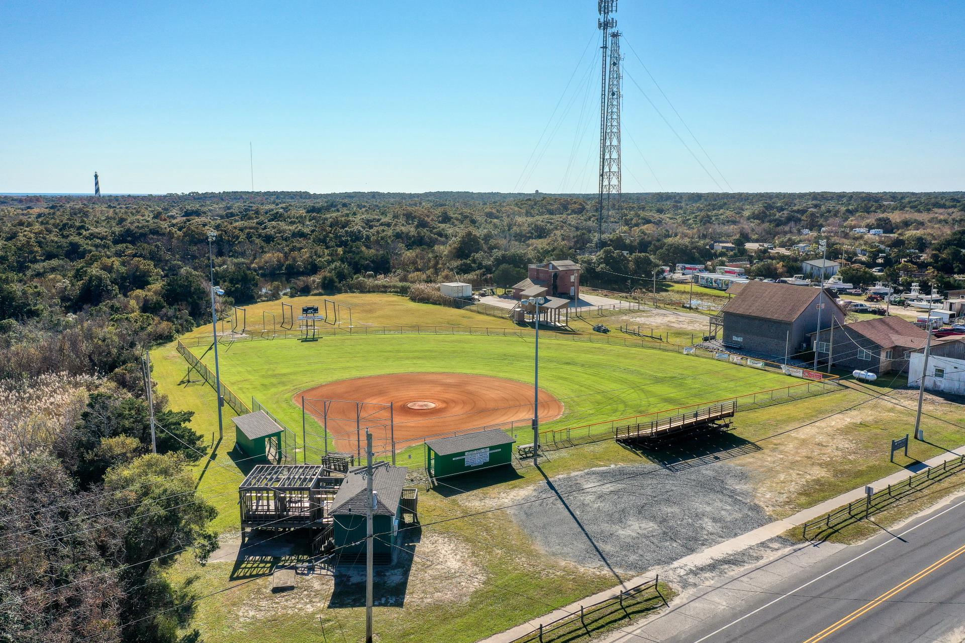 Aerial image of Burrus baseball field.