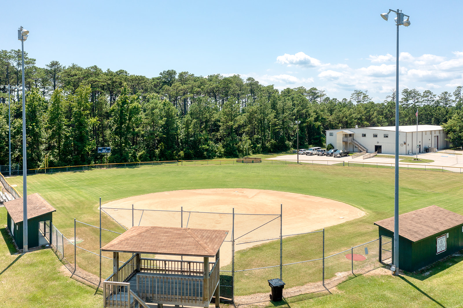 Aerial image of Wescott Park baseball fields