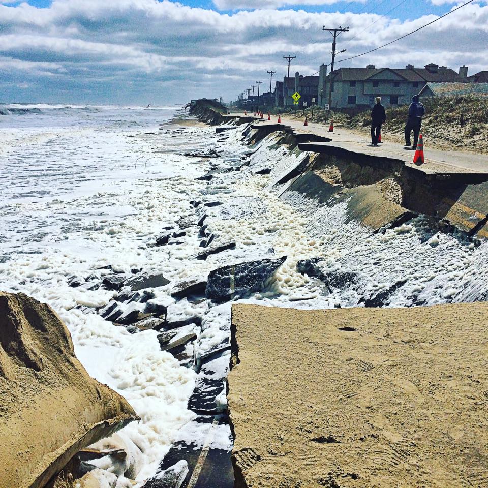 N.C. Highway 12 in Kitty Hawk washed out due to overwash
