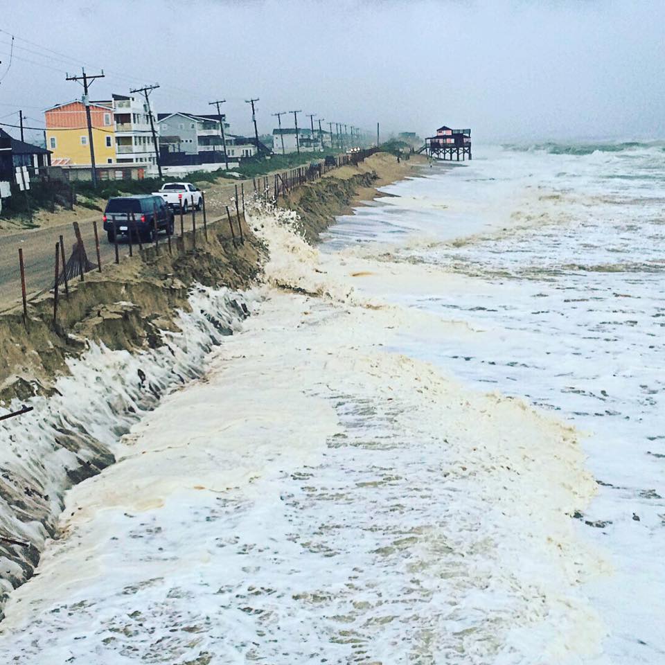 Highway 12 in Kitty Hawk during a storm