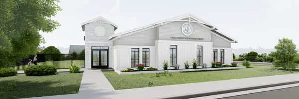 Rendering of the front of the new Roanoke Island Youth Center.