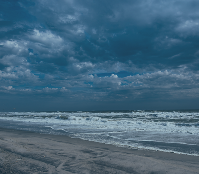 Image of a dark stormy beach