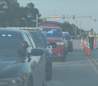 Image of a Dare County Sheriff Deputy checkpoint in the Outer Banks
