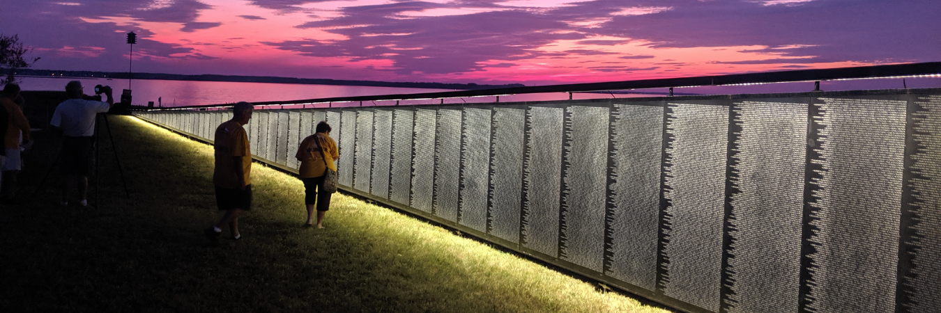 Image of The Wall That Heals at sunset.