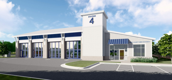 Rendering of the Southern Shores EMS Station 4 building.