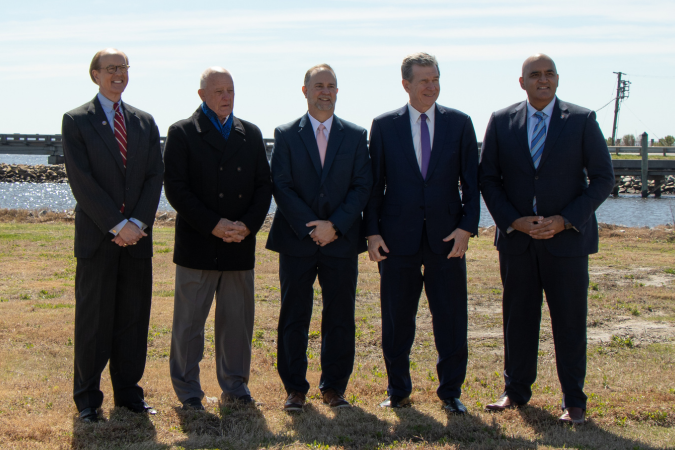 Group photo of all speakers at the March 2023 Alligator River Bridge Replacement Press Conference.