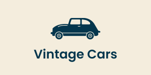 Button which reads, "Vintage Cars"