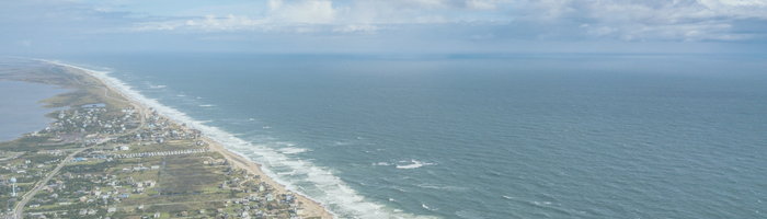 Aerial image of the Outer Banks.