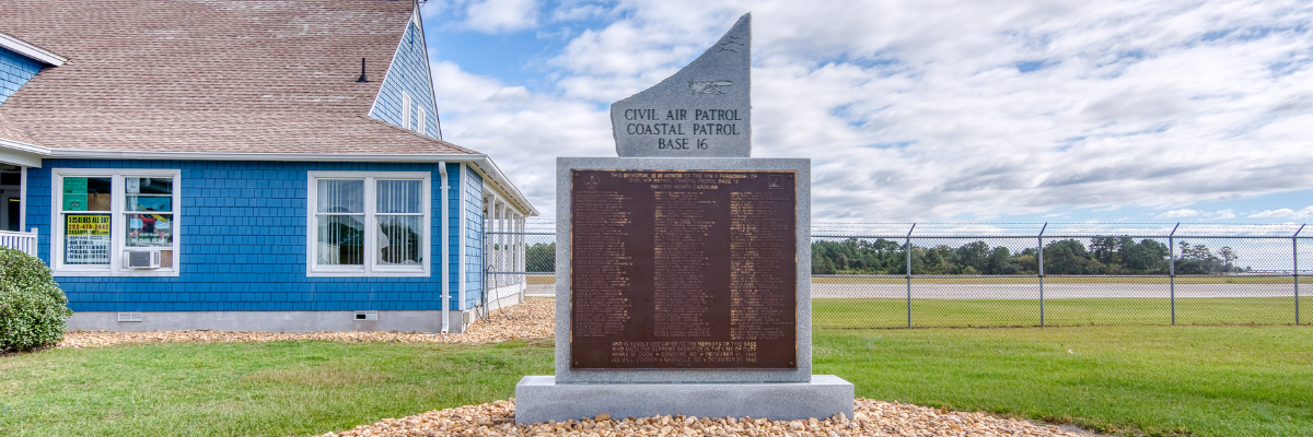 Image of the Civil Air Patrol Monument at the Dare County Regional Airport.