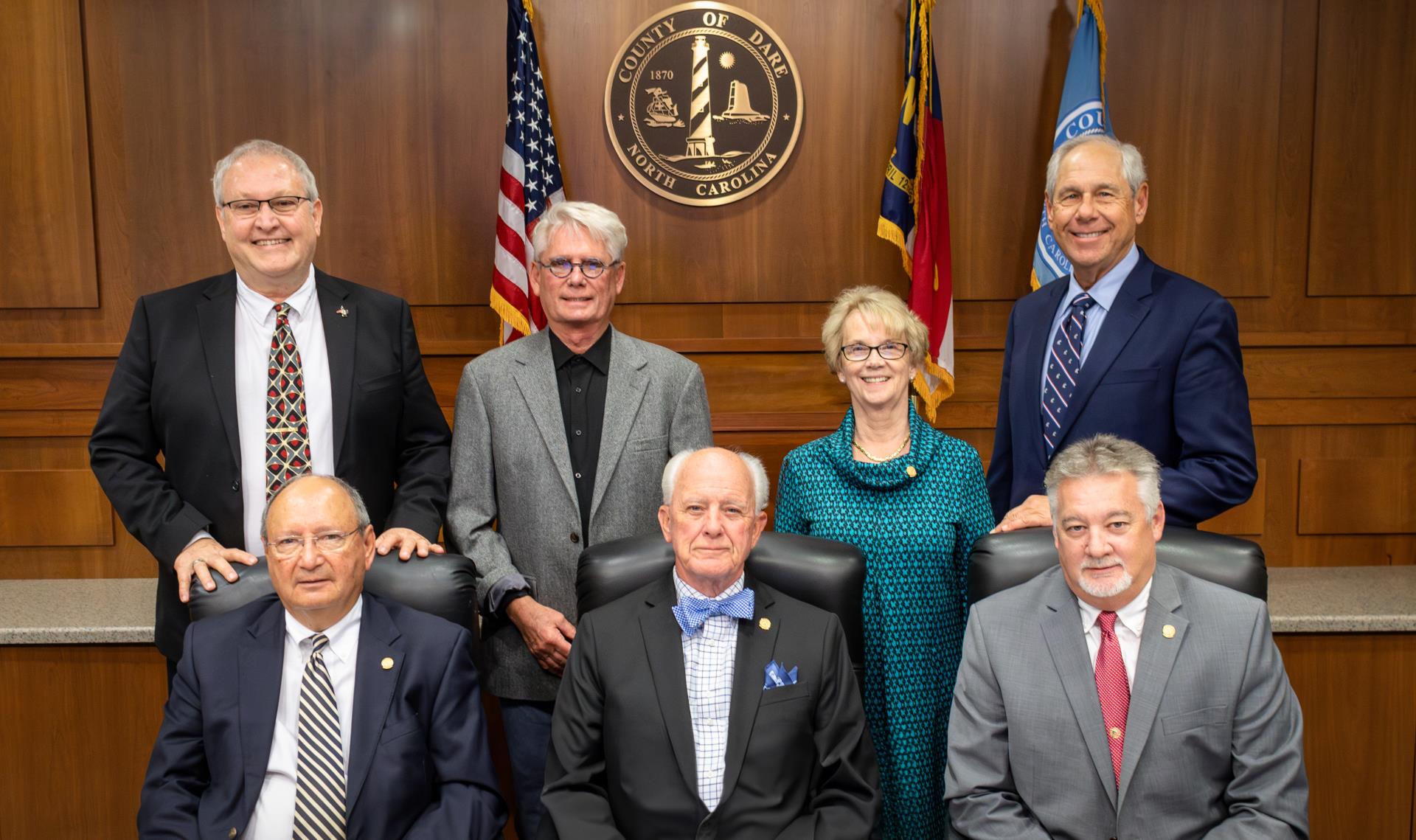 Image of the seven Dare County Board of Commissioners