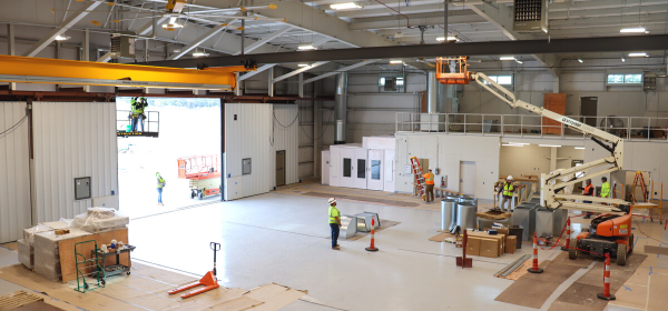 Image of the construction progress inside the new EMS Station 7 facility.