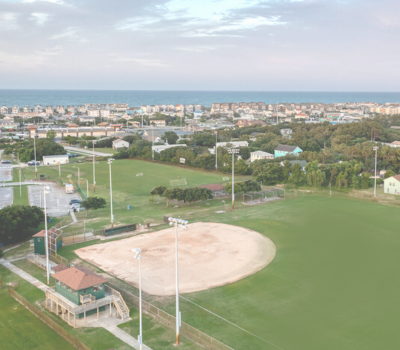 Aerial photos of a baseball field
