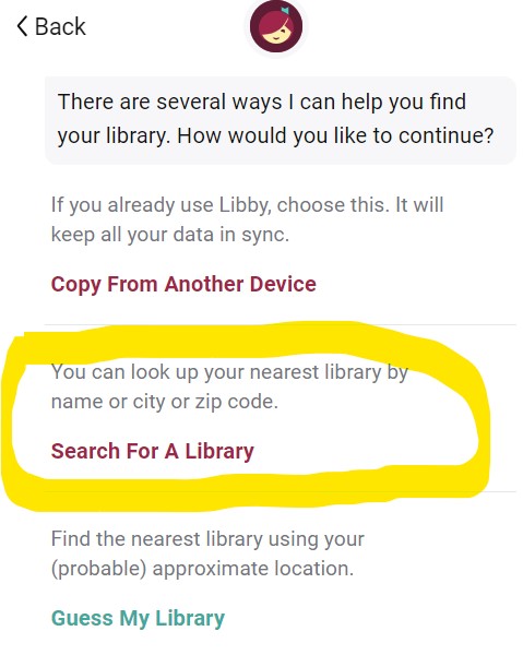 Search for a library